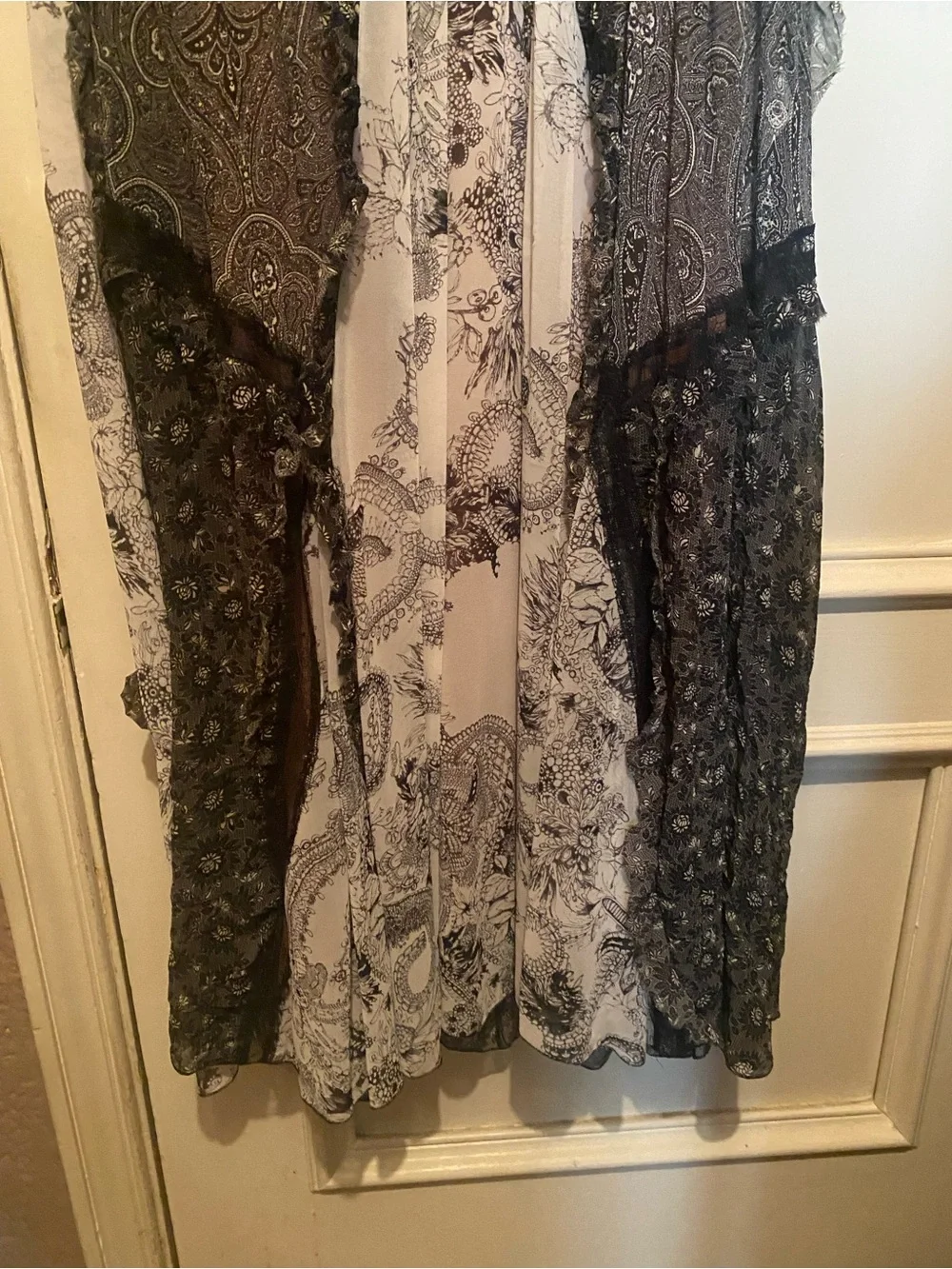 Zara Black Lace-Trim Floral Maxi Dress Limited Edition Large NWT new - Picture 4 of 8